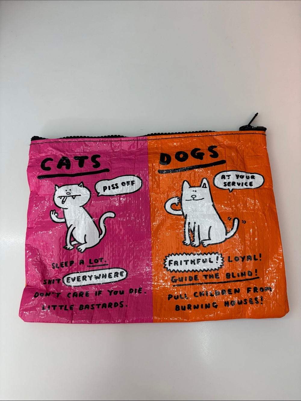 Blue Q Cats & Dogs Zipper Pouch bag case BlueQ